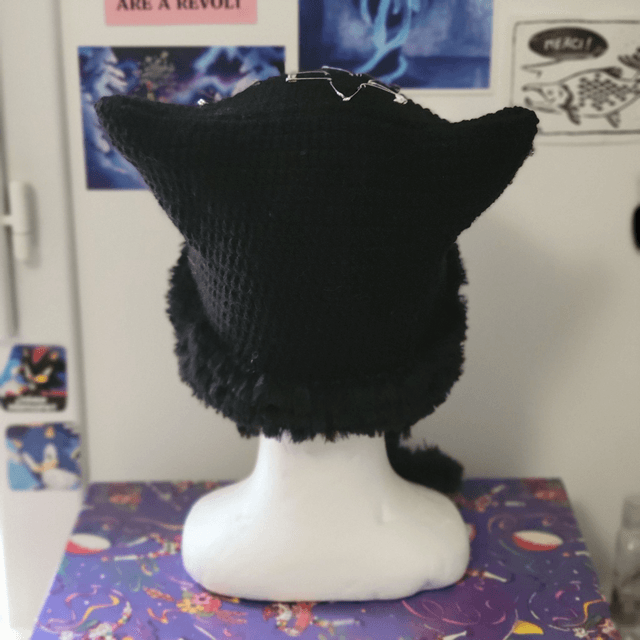 Bonnet chat étoiles épingles